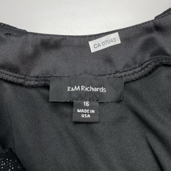 R&M Richards Shift Dress Sz 16 Black - Picture 7 of 7